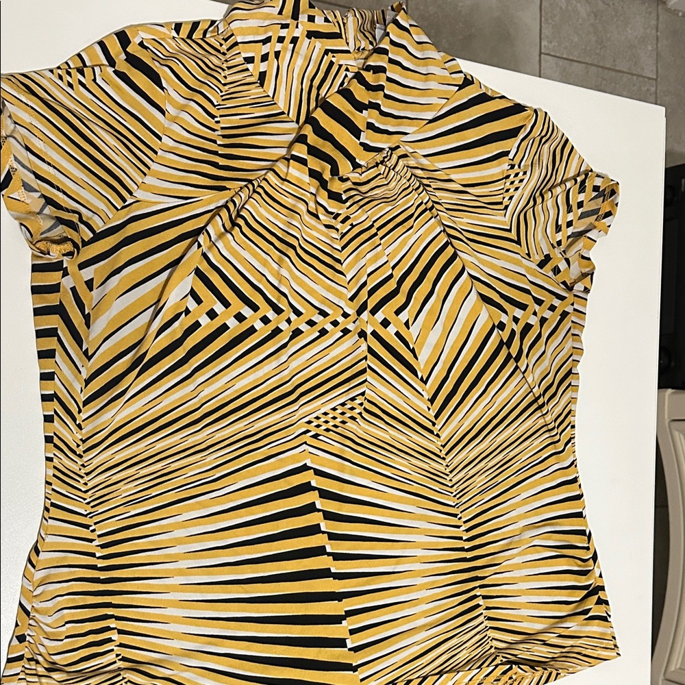 Worthington Geometric Yellow and Black Blouse
